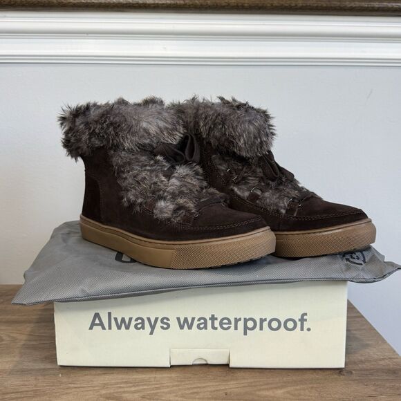 Cougar Winter Snow Boots Size 9 Women's Brown Cocoa Dasha Faux Fur Lace Up Zip - Picture 1 of 9